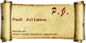 Pedl Julianna névjegykártya